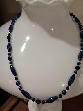 Elegant Navy Beaded Necklace